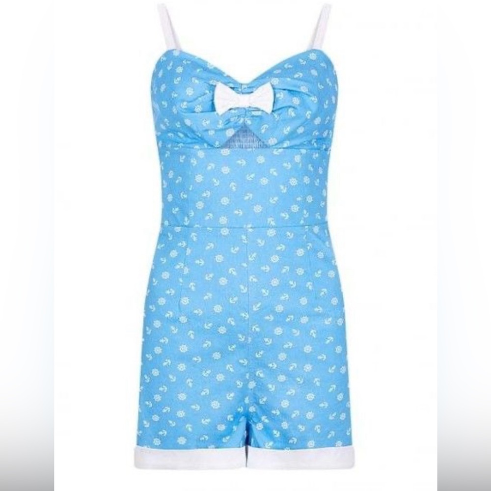 Collectif Ariel Nautical Playsuit/Romper. Blue 32-L-15